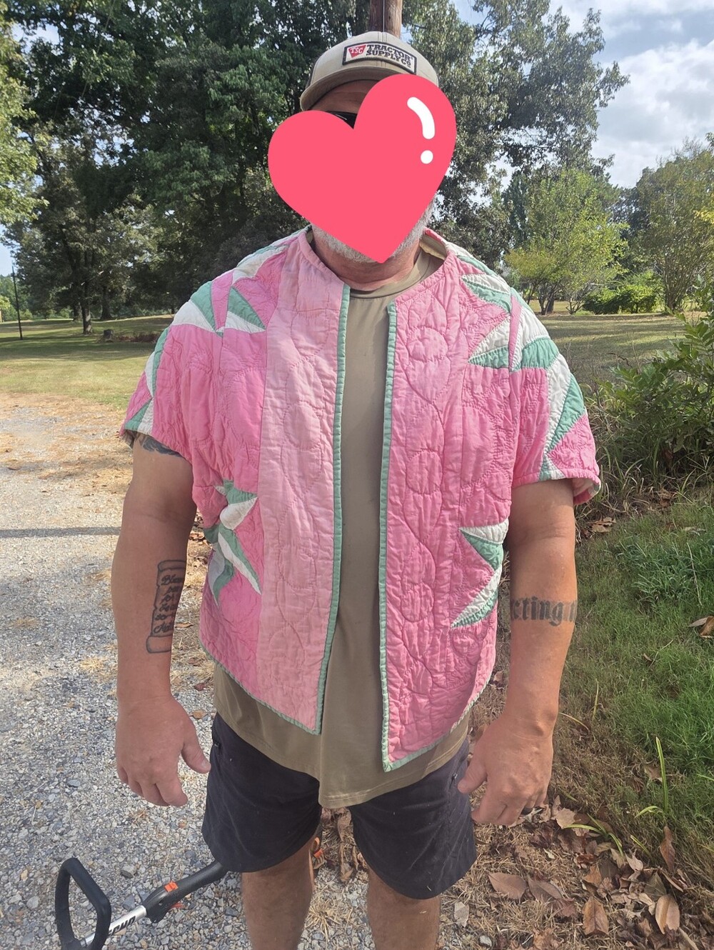 Pink And Green Brooke Wright Quilt Vest - Picture 4 of 5